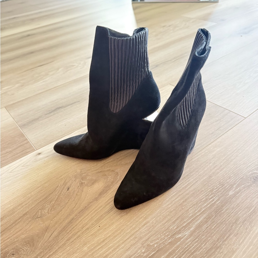 Alexander Wang Black Suede Heeled Boots